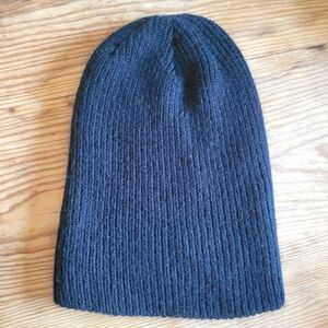 Dakota Black Basic Double Layer Knitted Beanie